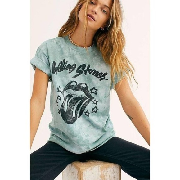 Daydreamer Tops - Daydreamer Rolling Stones Stars & Tongue Tee